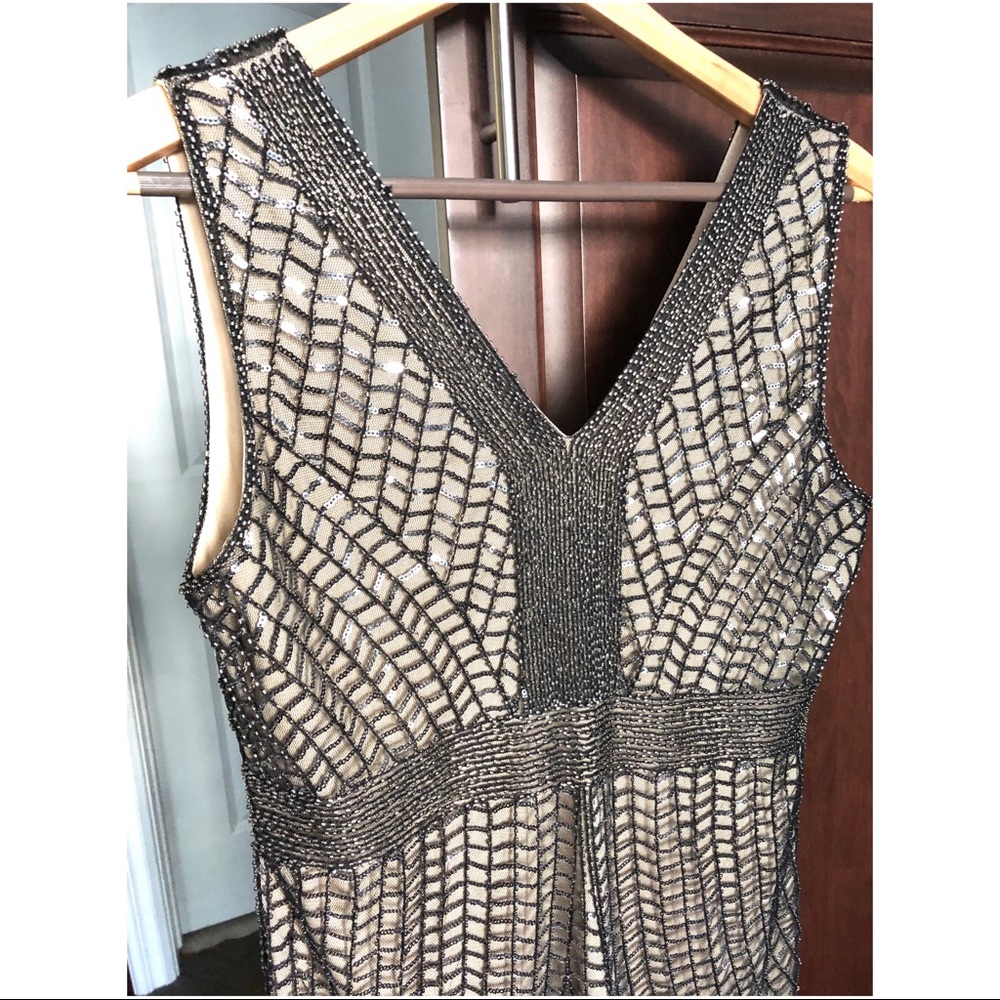 Tea Length Sequin Dress With Frills View 4
